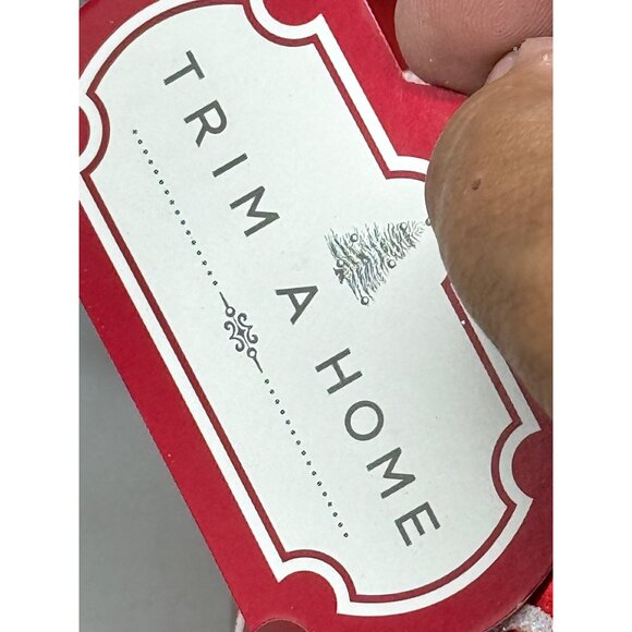 trim a home set of 3 bulbs ornaments red embellished strips swirls 5" READ NEW - Picture 6 of 6